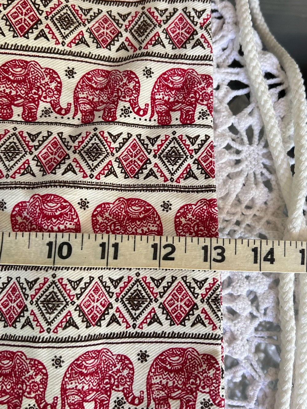 Red & White Elephant Print Drawstring Backpack - Picture 5 of 8